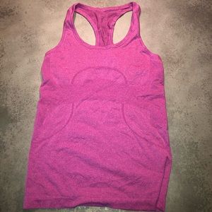 Pink lululemon workout tank